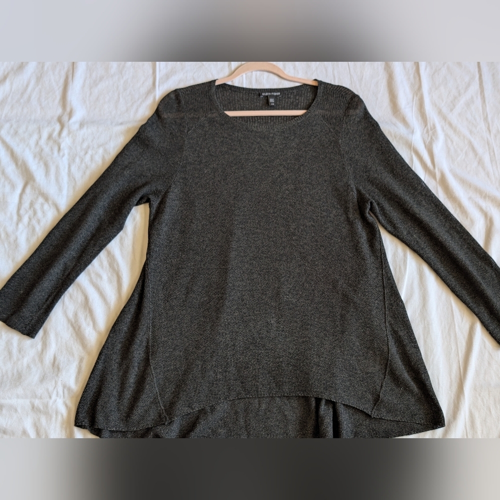 Eileen Fisher Knit Tunic Sweater Size Large Tencel And Merino Wool